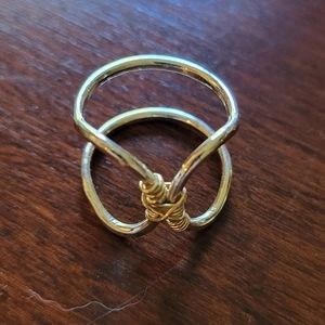 Nashelle Bound Ring, women's size 7. Silver and gold metals.